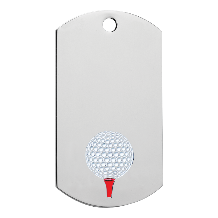 Golf Dog Tag 2" / Silver