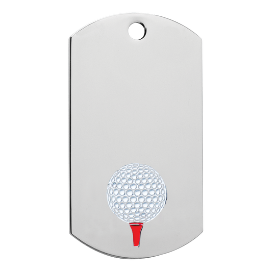 Golf Dog Tag 2" / Silver