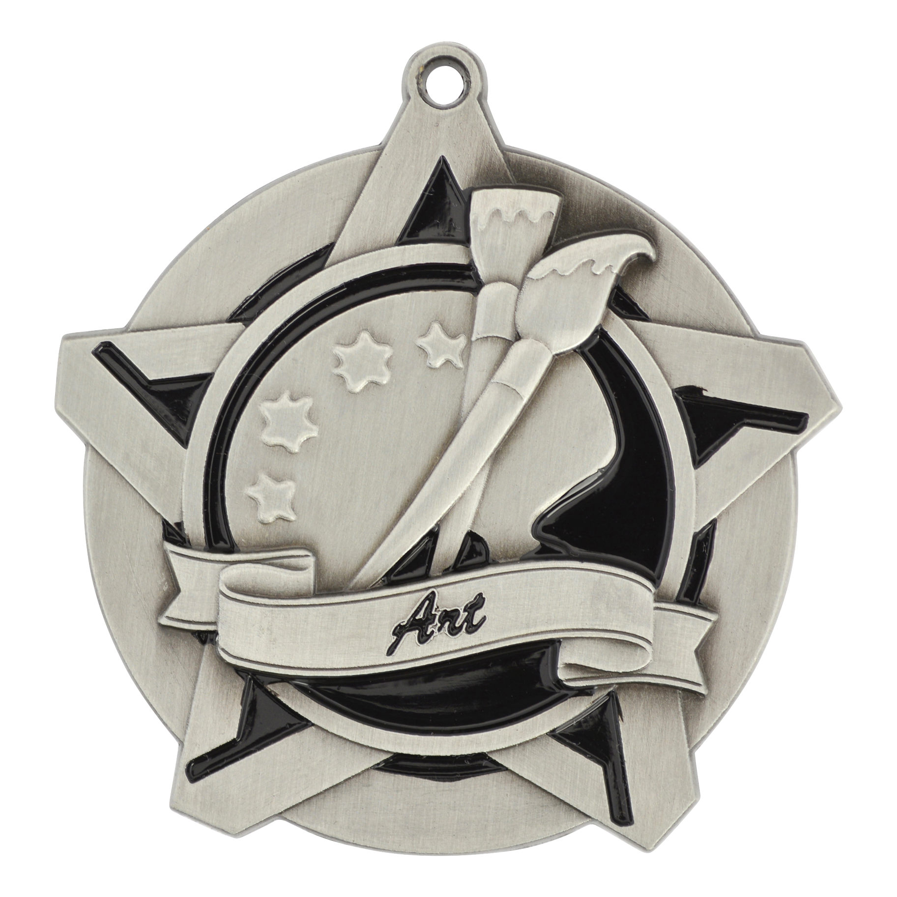 Super Star Art Medal 2.25" / Silver