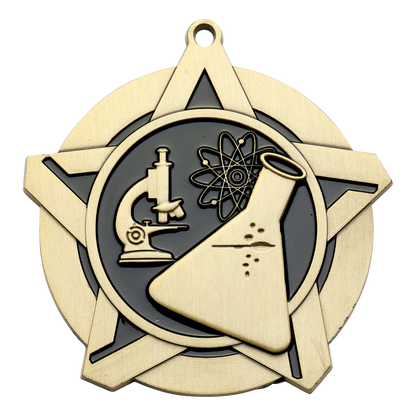 Super Star Science Medal 2.25" / Gold