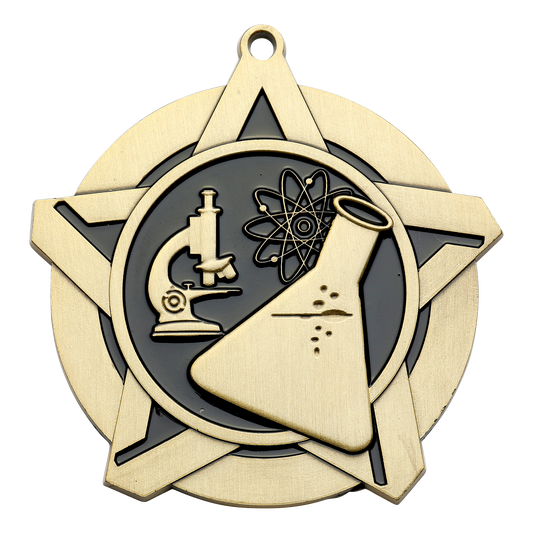 Super Star Science Medal 2.25" / Gold