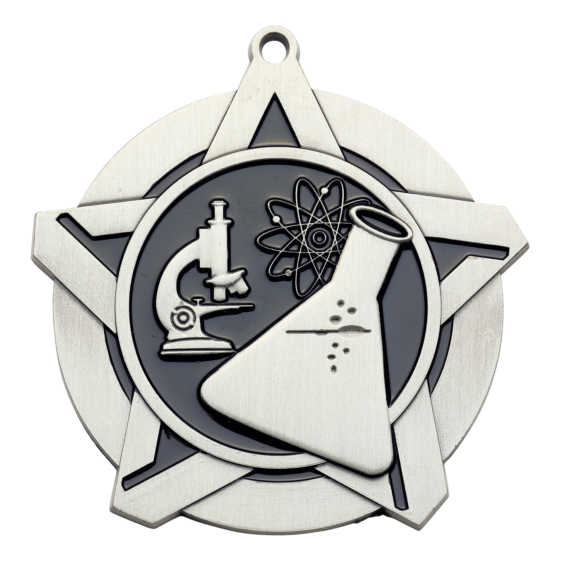 Super Star Science Medal 2.25" / Silver