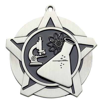 Super Star Science Medal 2.25" / Silver