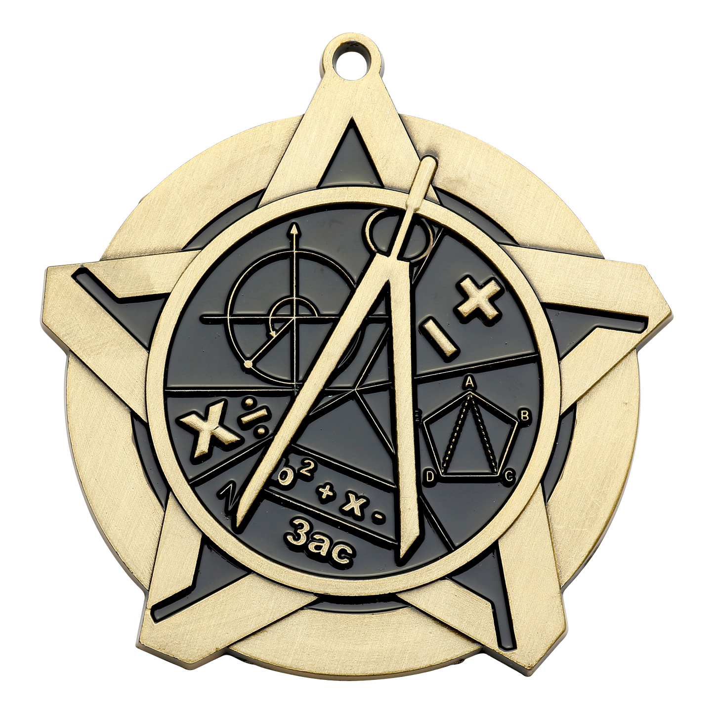 Super Star Math Medal 2.25" / Gold