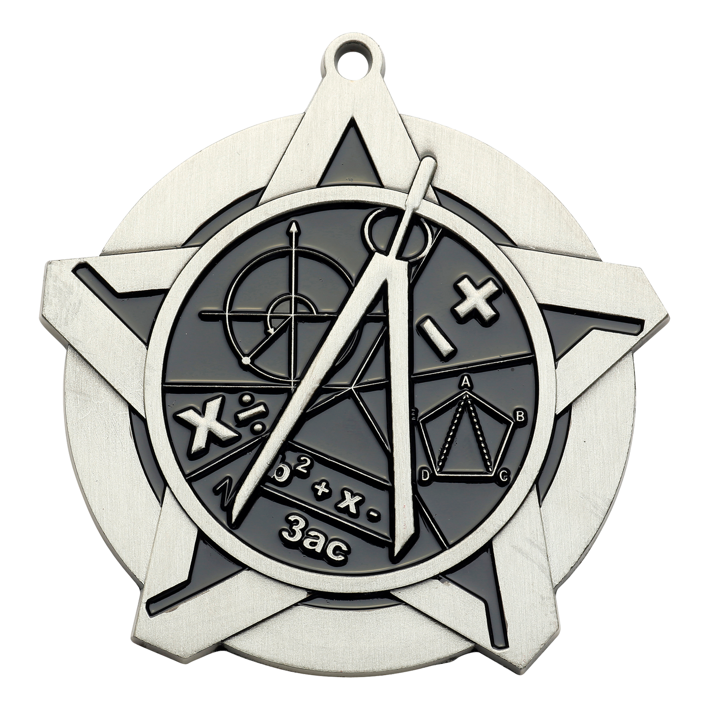 Super Star Math Medal 2.25" / Silver