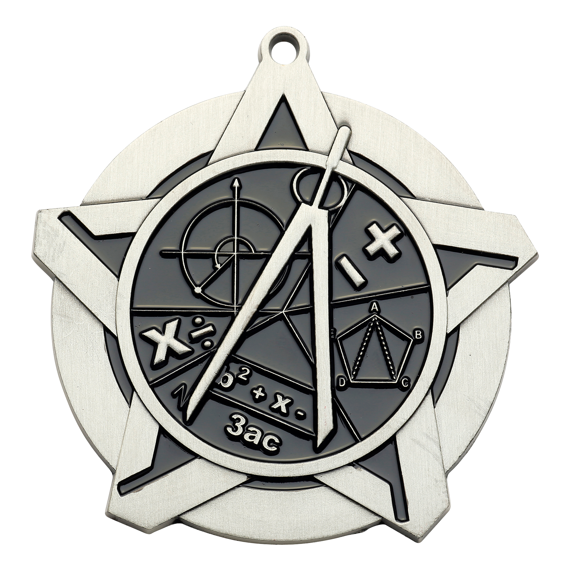 Super Star Math Medal 2.25" / Silver