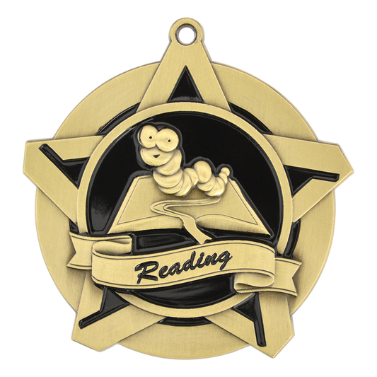 Super Star Reading Medal 2.25" / Gold