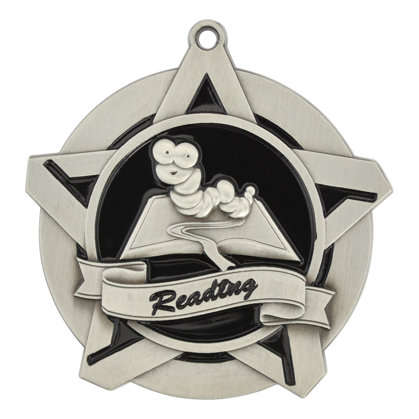 Super Star Reading Medal 2.25" / Silver