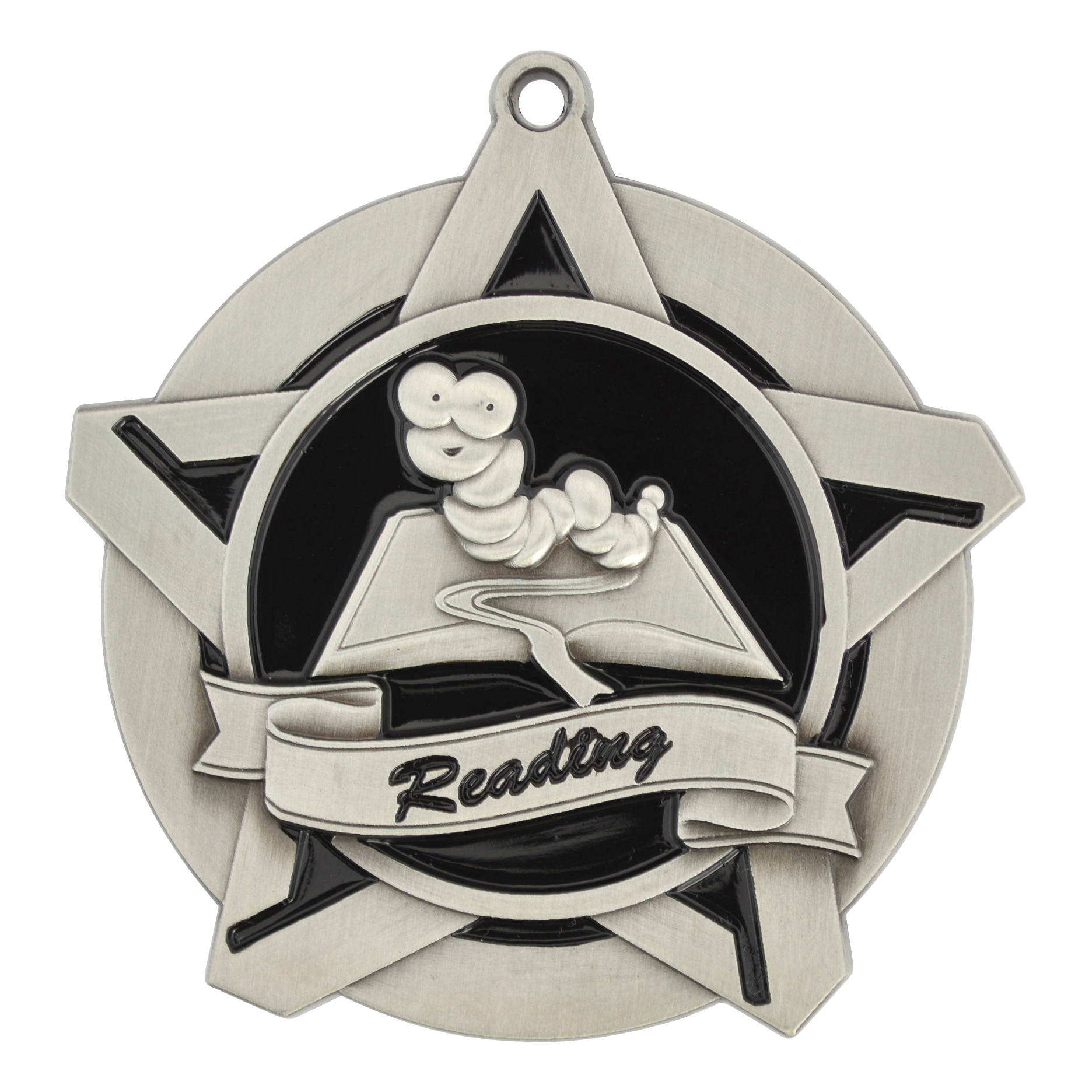 Super Star Reading Medal 2.25" / Silver