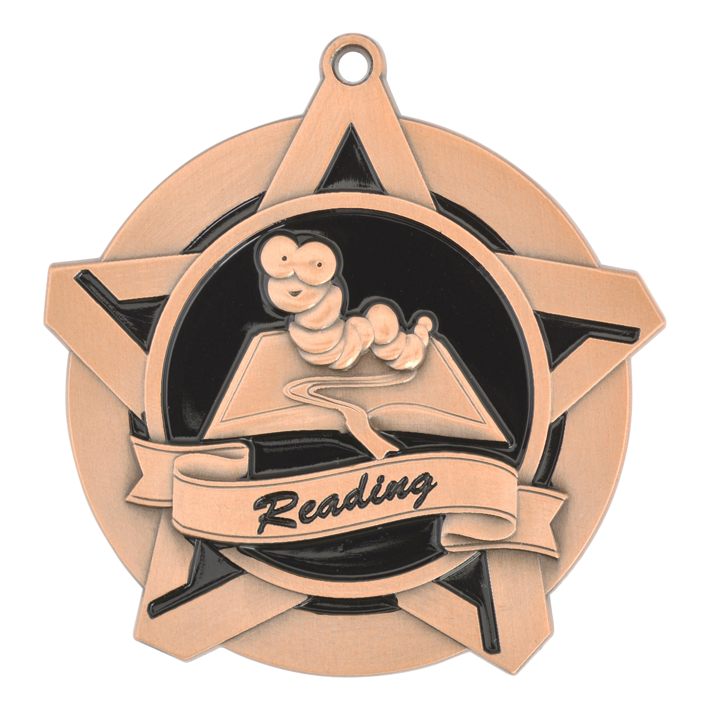 Super Star Reading Medal 2.25" / Bronze (Copper Tone)
