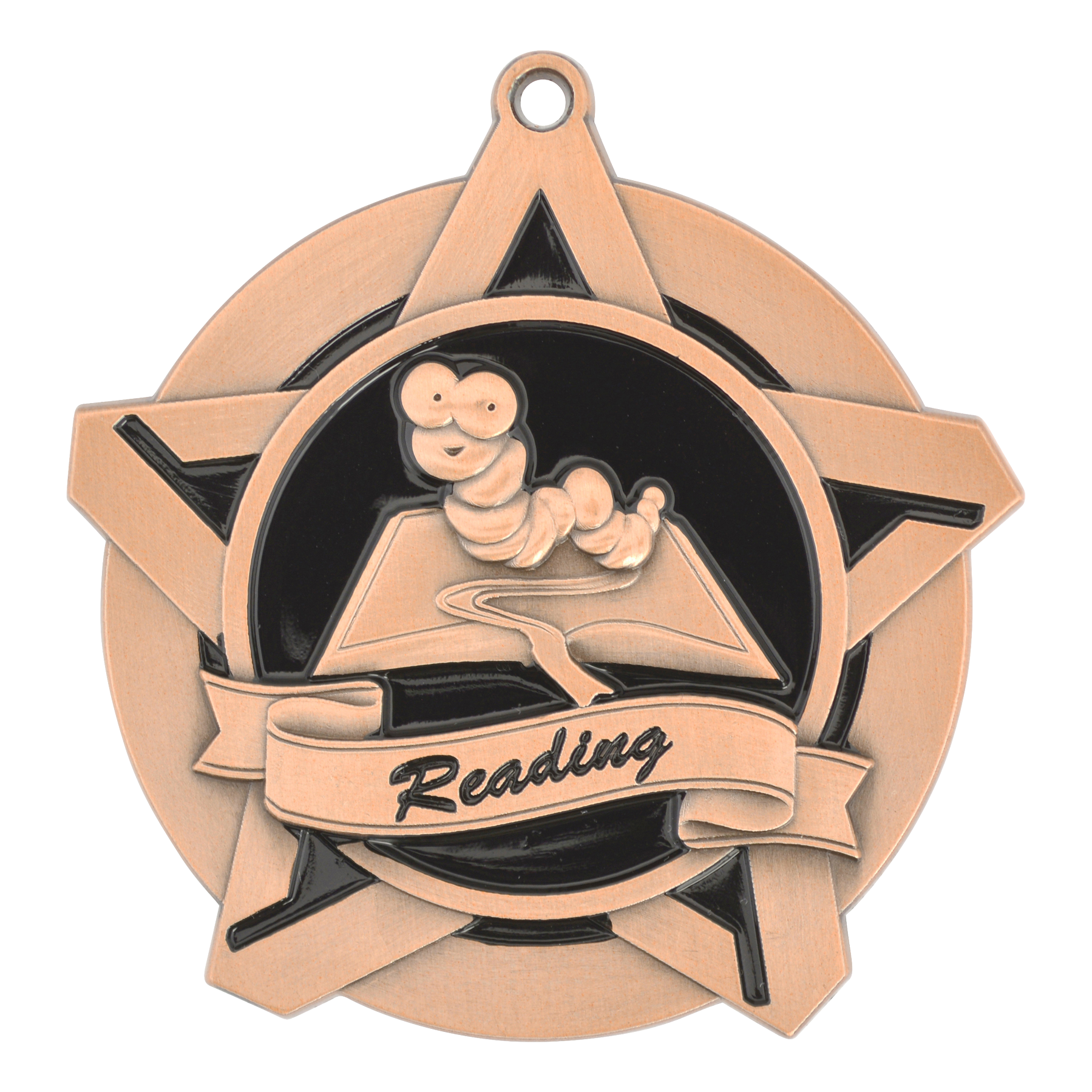 Super Star Reading Medal 2.25" / Bronze (Copper Tone)