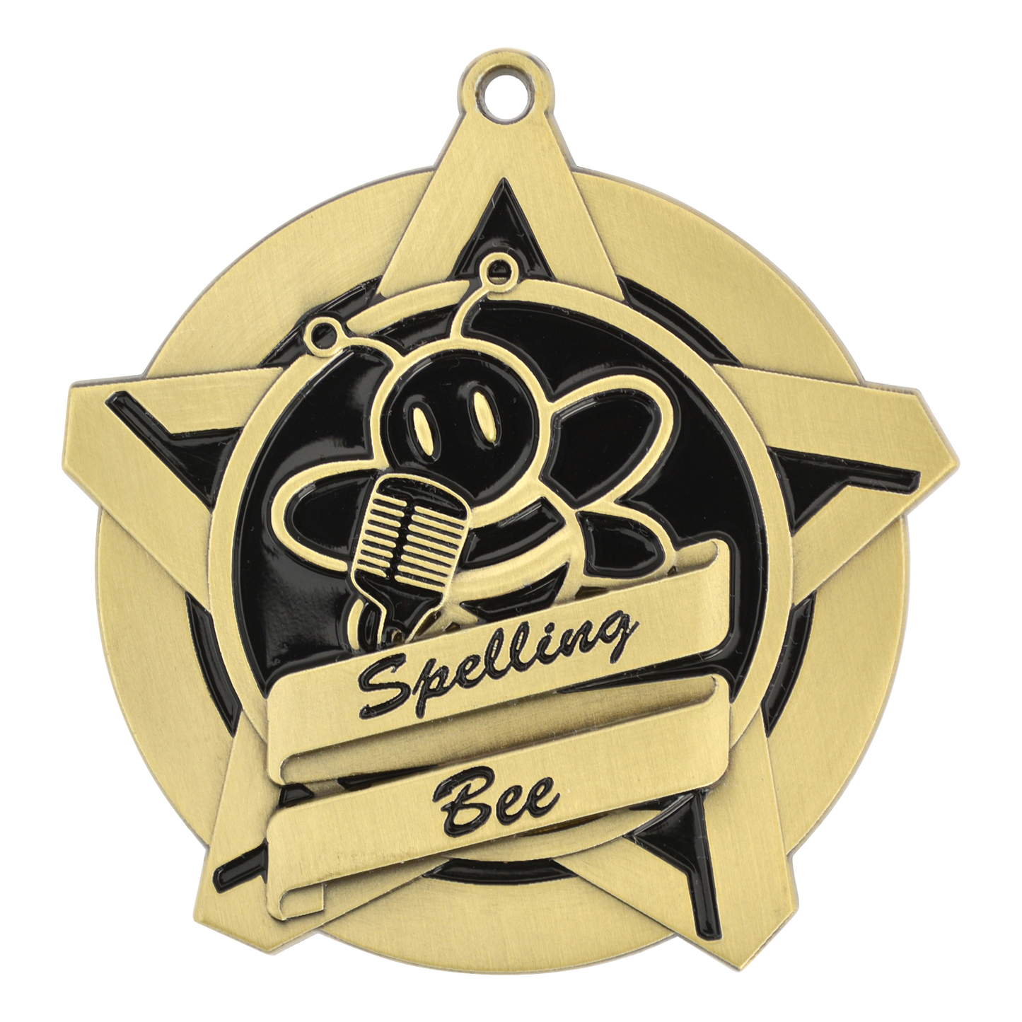 Super Star Spelling Bee Medal 2.25" / Gold