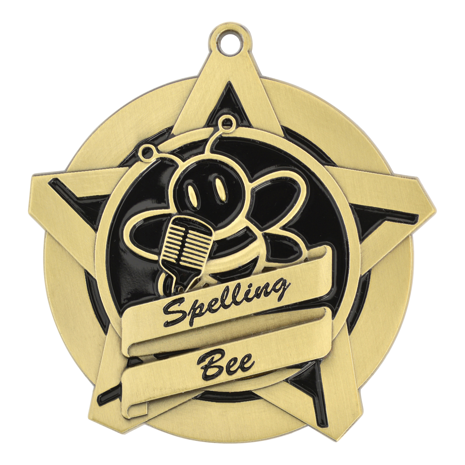 Super Star Spelling Bee Medal 2.25" / Gold