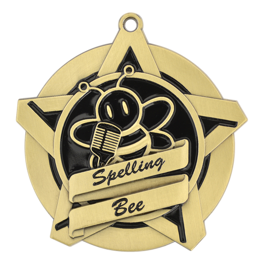Super Star Spelling Bee Medal 2.25" / Gold