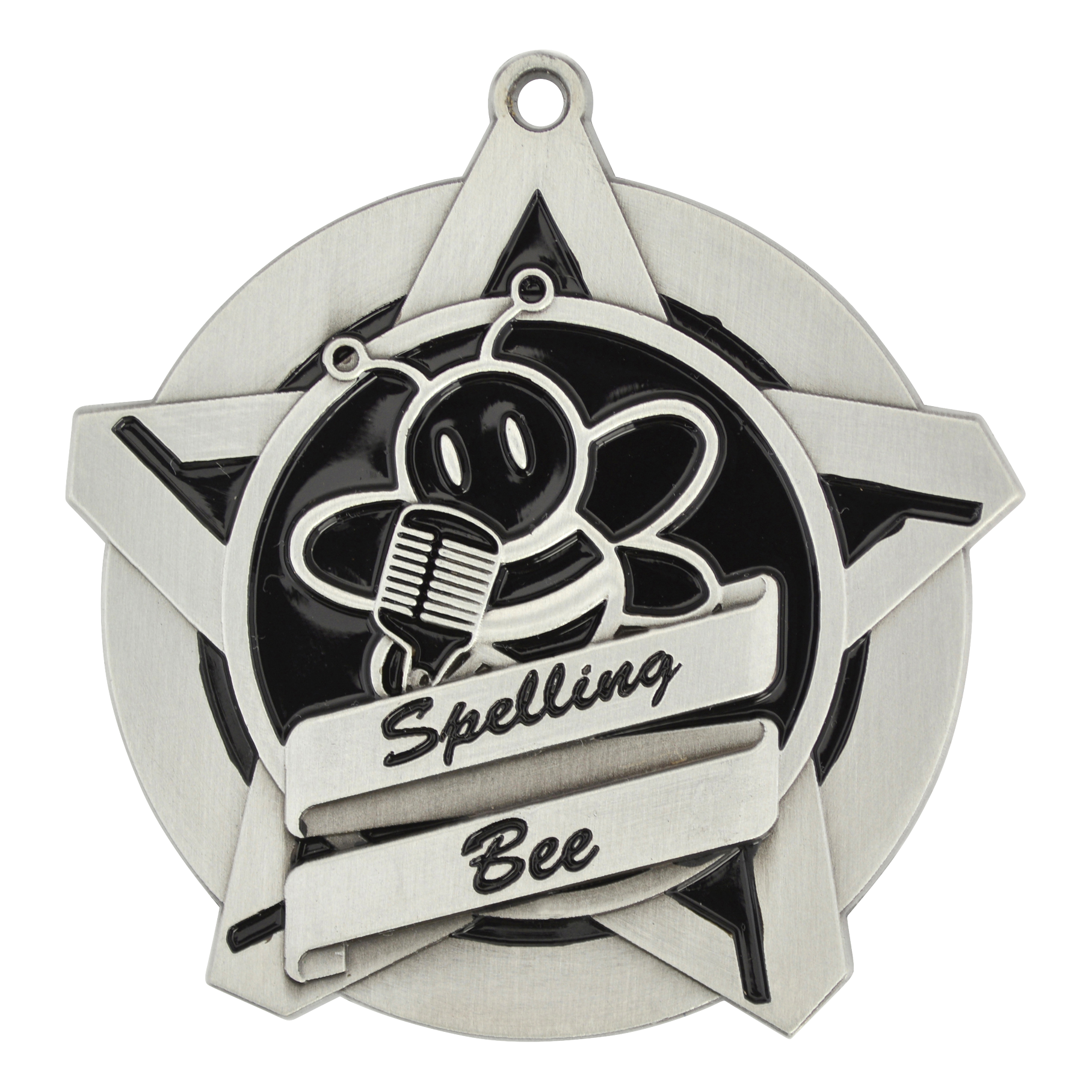 Super Star Spelling Bee Medal 2.25" / Silver