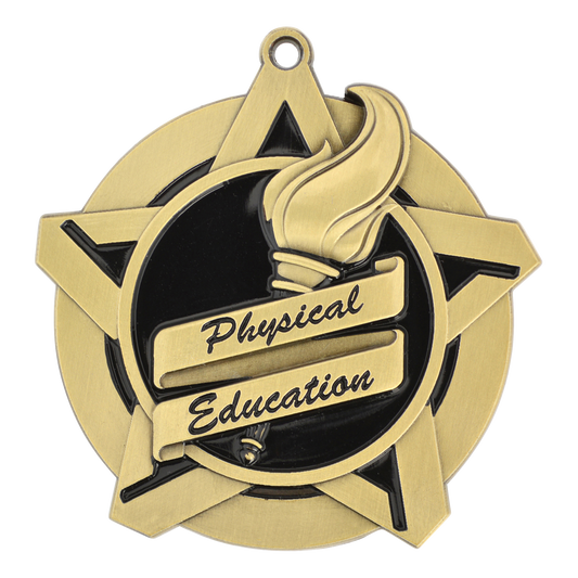 Super Star Physical Education Medal 2.25" / Gold