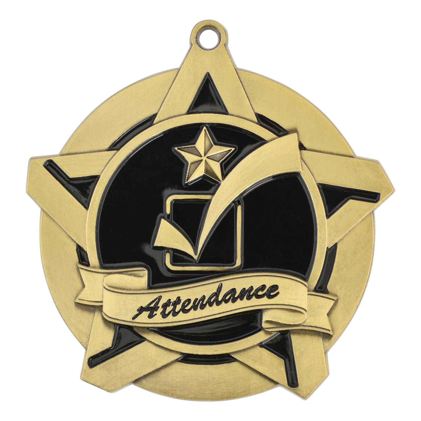 Super Star Attendance Medal 2.25" / Gold