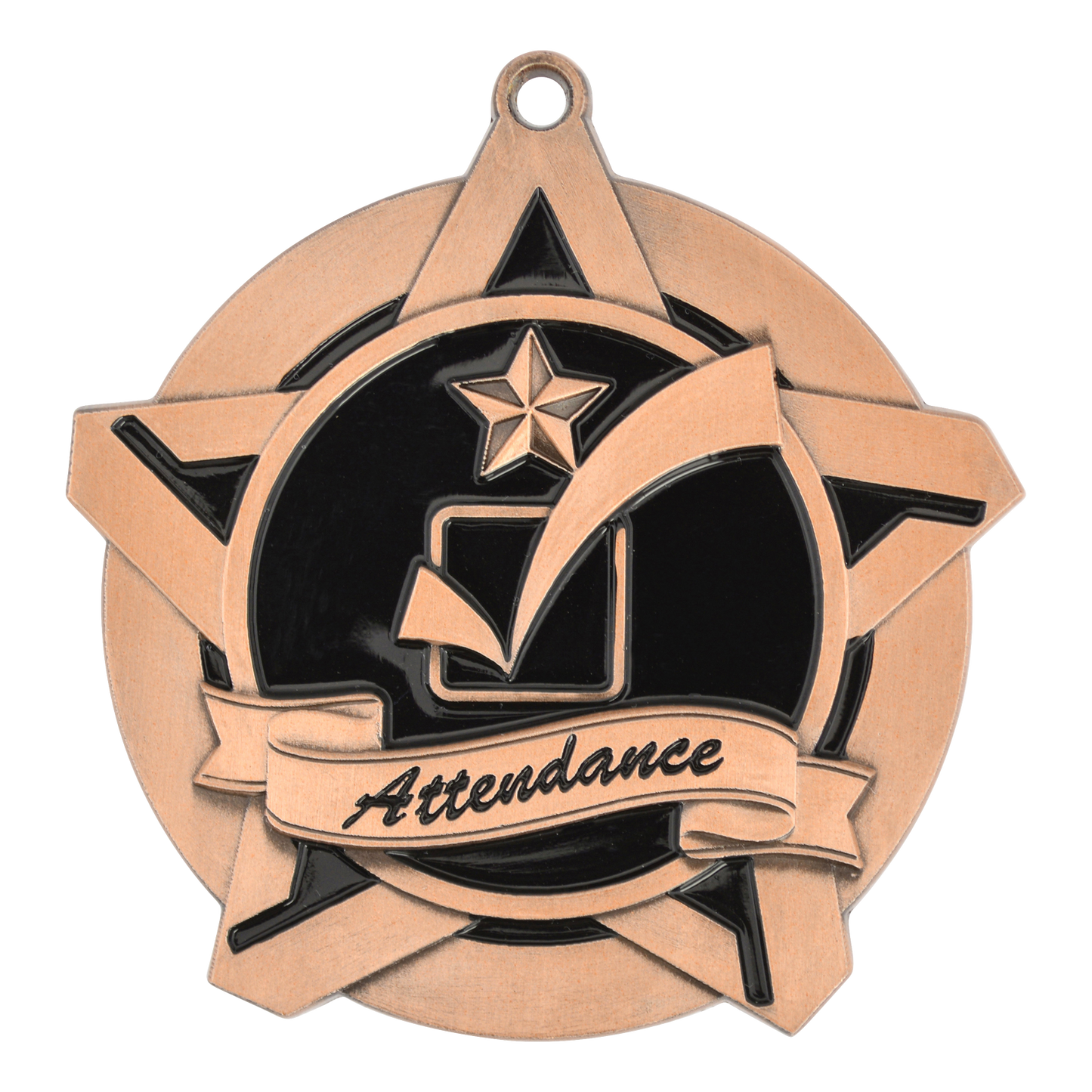 Super Star Attendance Medal 2.25" / Bronze (Copper Tone)