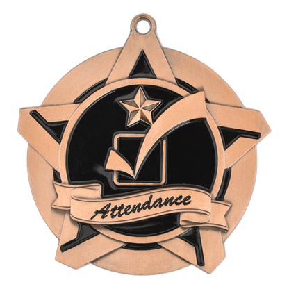 Super Star Attendance Medal 2.25" / Bronze (Copper Tone)