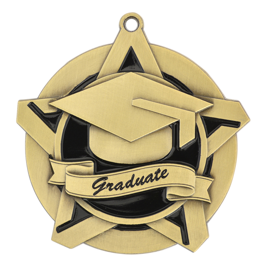 Super Star Graduate Medal 2.25" / Gold
