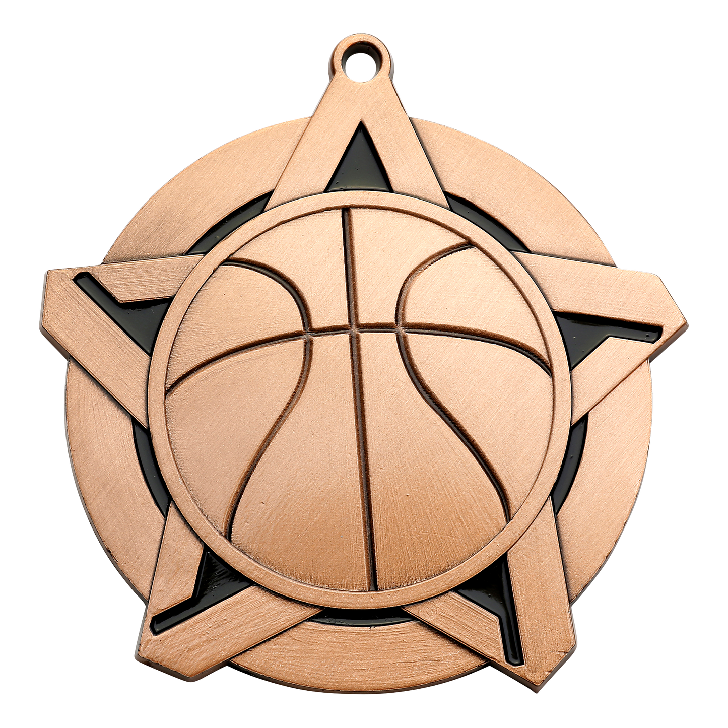 Super Star Basketball Medal 2.25" / Bronze (Copper Tone)