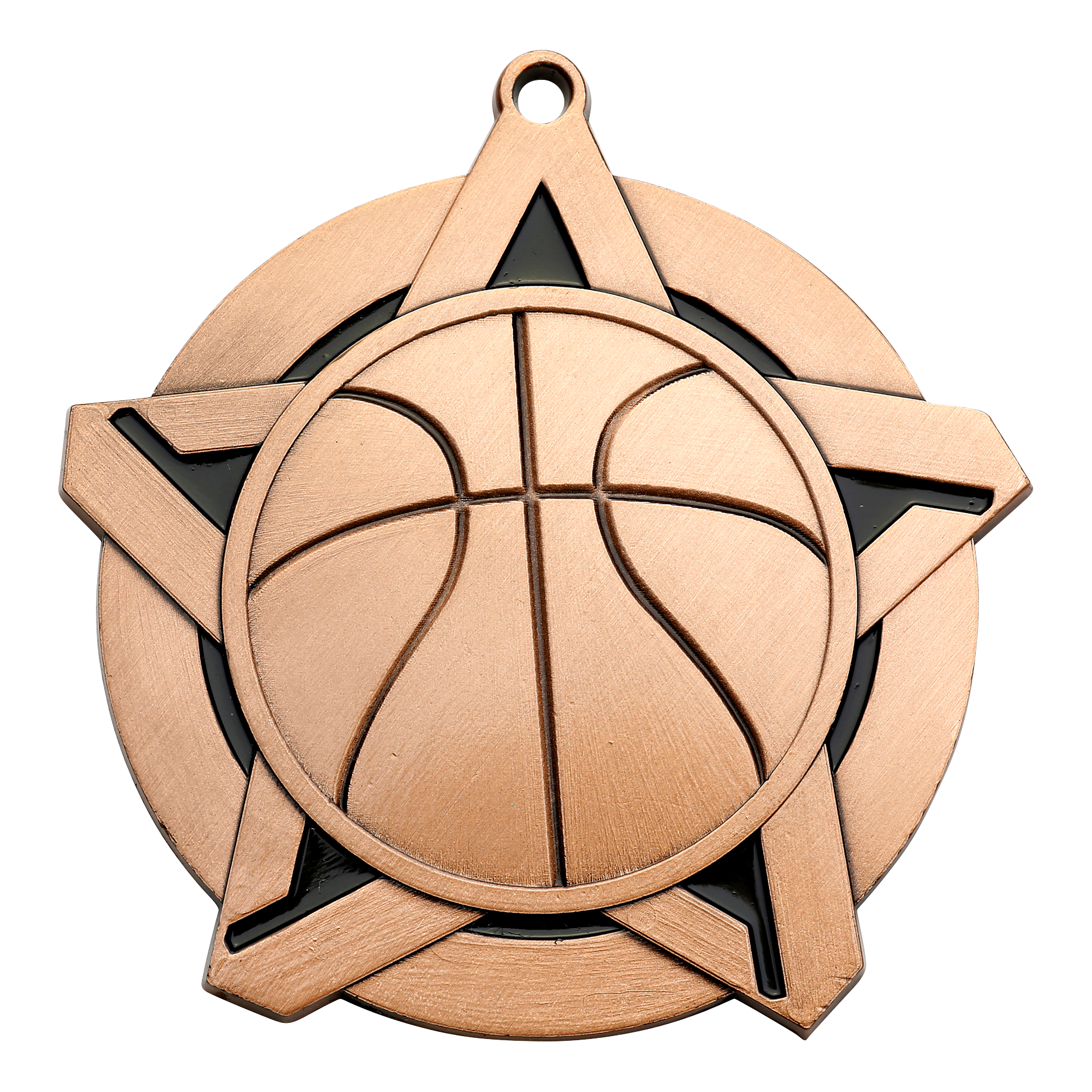 Super Star Basketball Medal 2.25" / Bronze (Copper Tone)