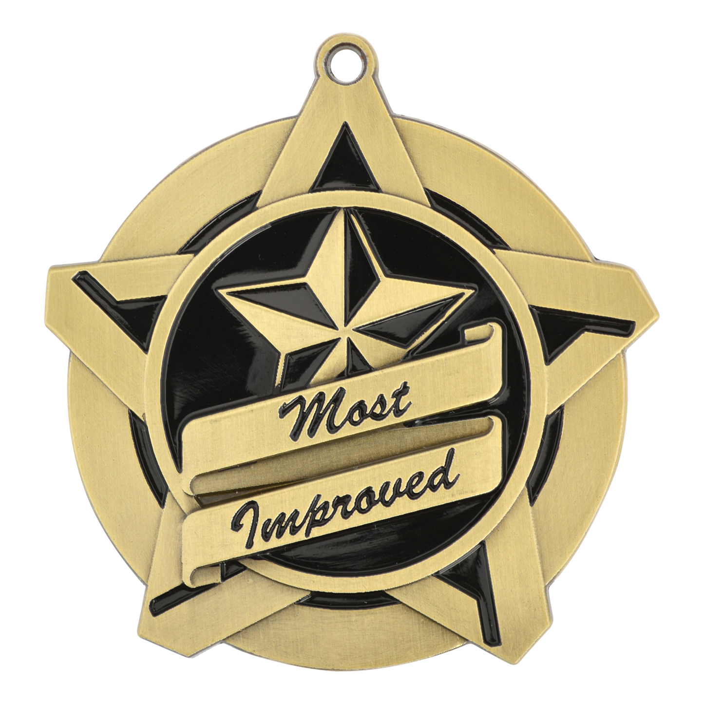 Super Star Most Improved Medal 2.25" / Gold