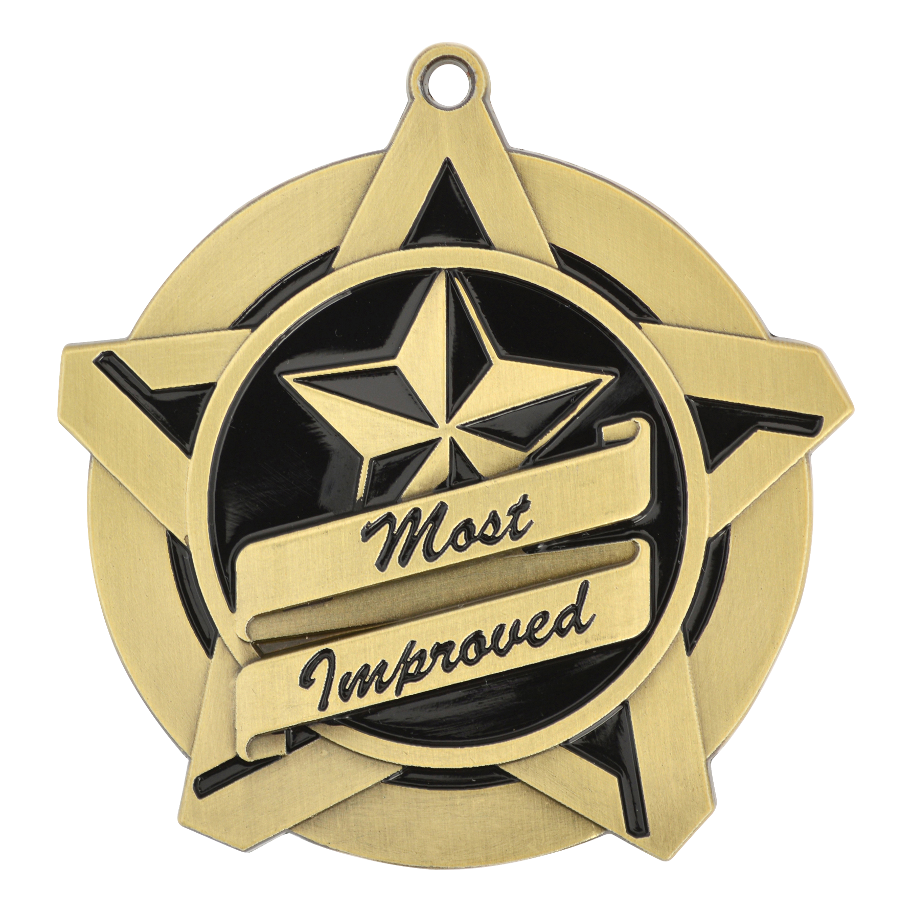 Super Star Most Improved Medal 2.25" / Gold