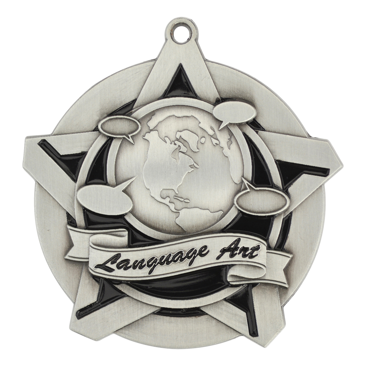 Super Star Language Arts Medal 2.25" / Silver