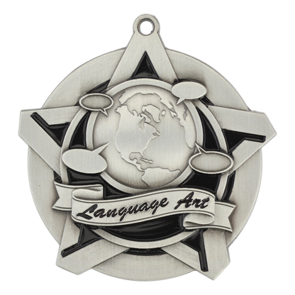 Super Star Language Arts Medal 2.25" / Silver