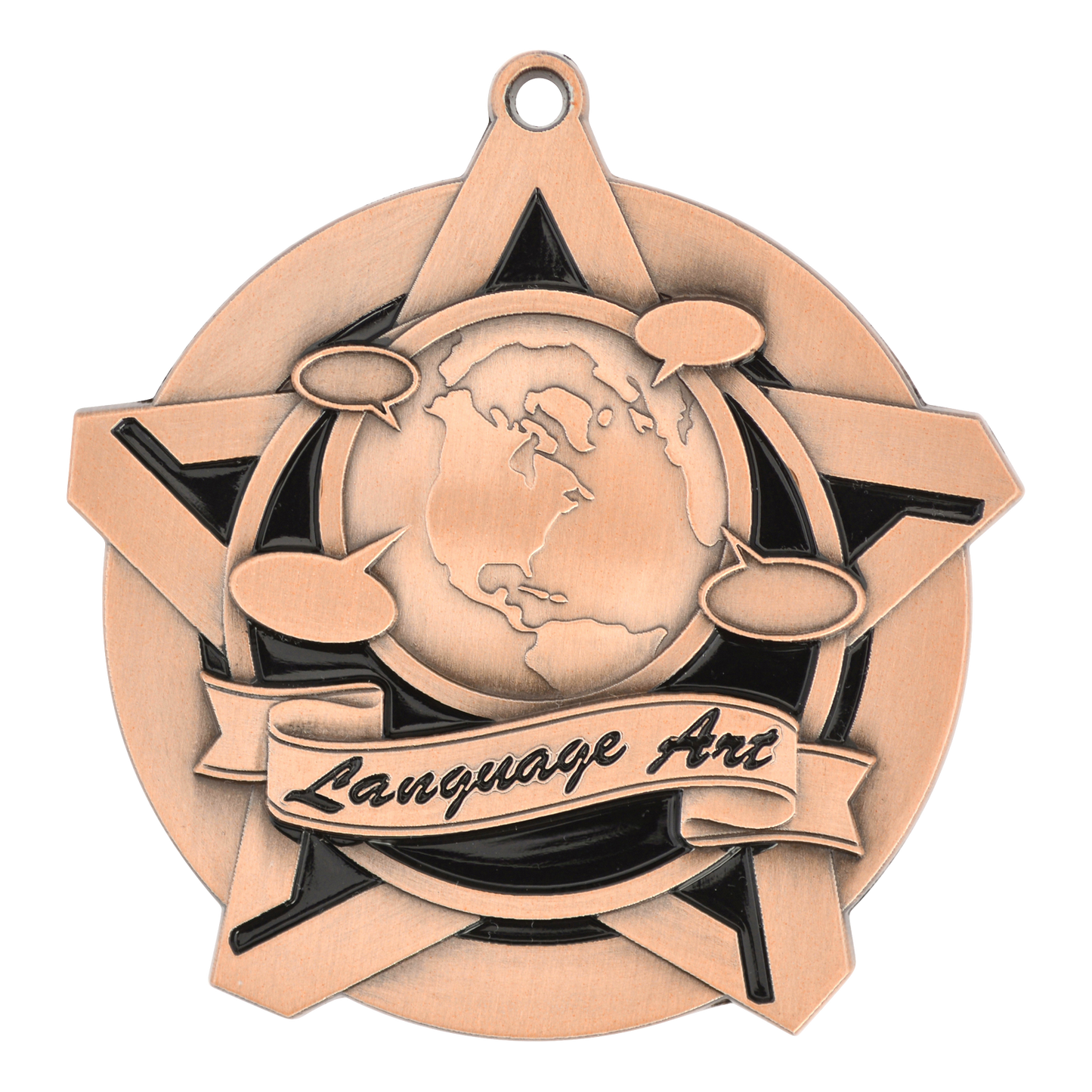Super Star Language Arts Medal 2.25" / Bronze (Copper Tone)