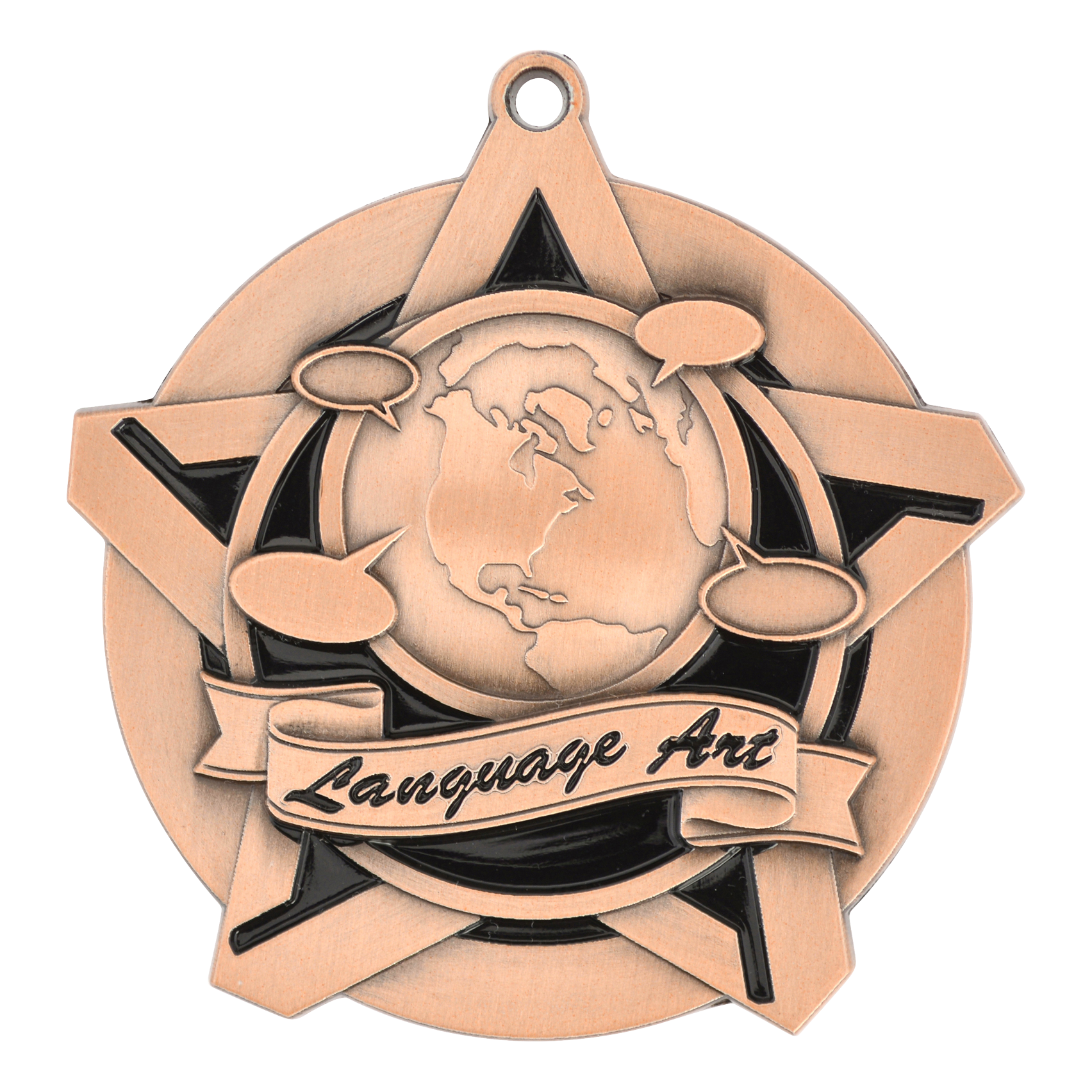 Super Star Language Arts Medal 2.25" / Bronze (Copper Tone)
