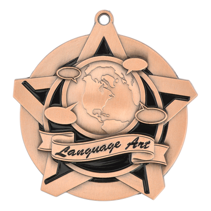 Super Star Language Arts Medal 2.25" / Bronze (Copper Tone)
