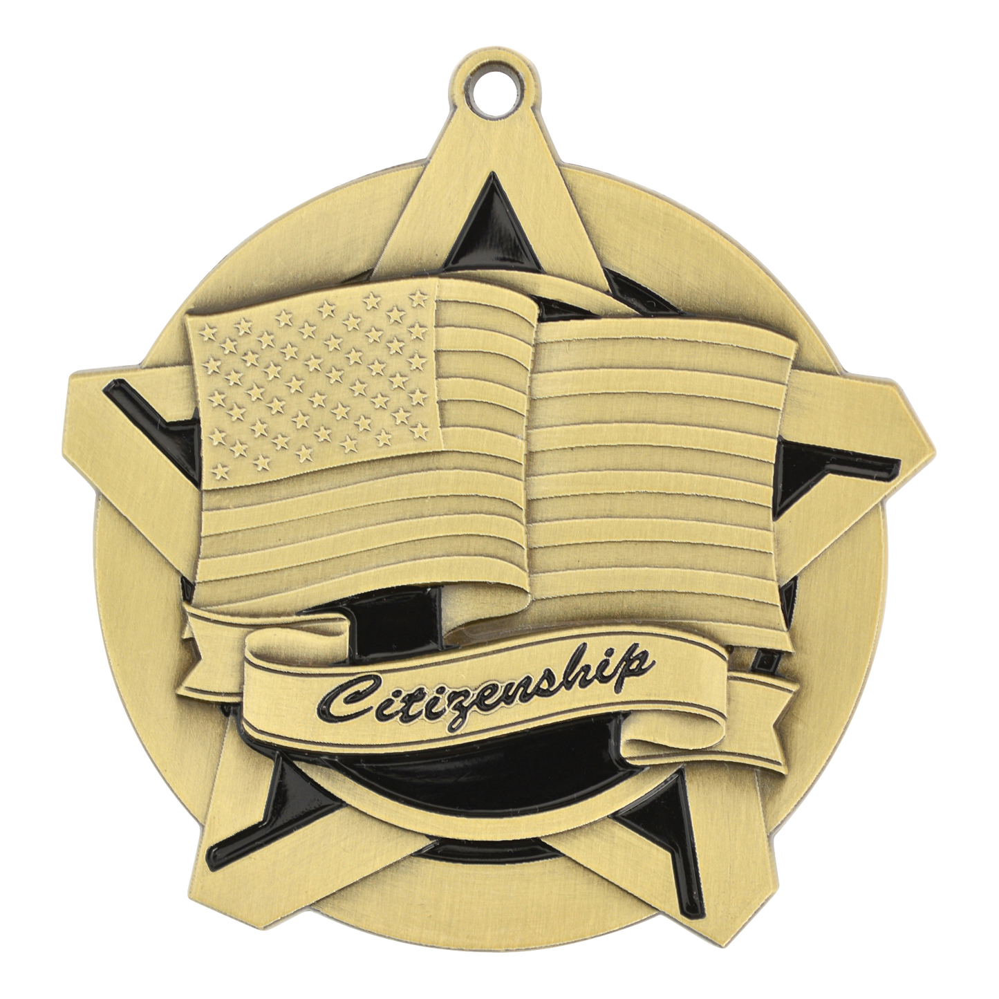 Super Star Citizenship Medal 2.25" / Gold