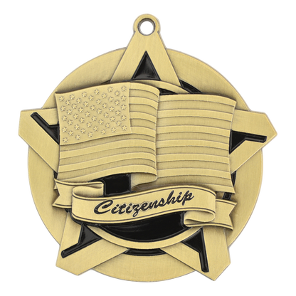 Super Star Citizenship Medal 2.25" / Gold