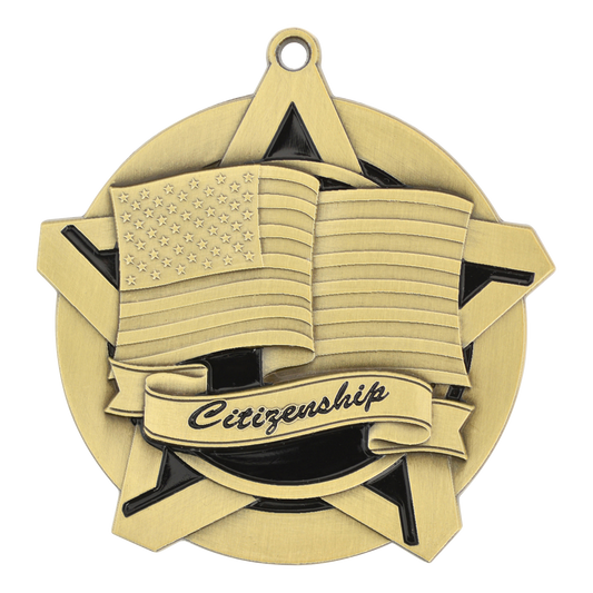Super Star Citizenship Medal 2.25" / Gold