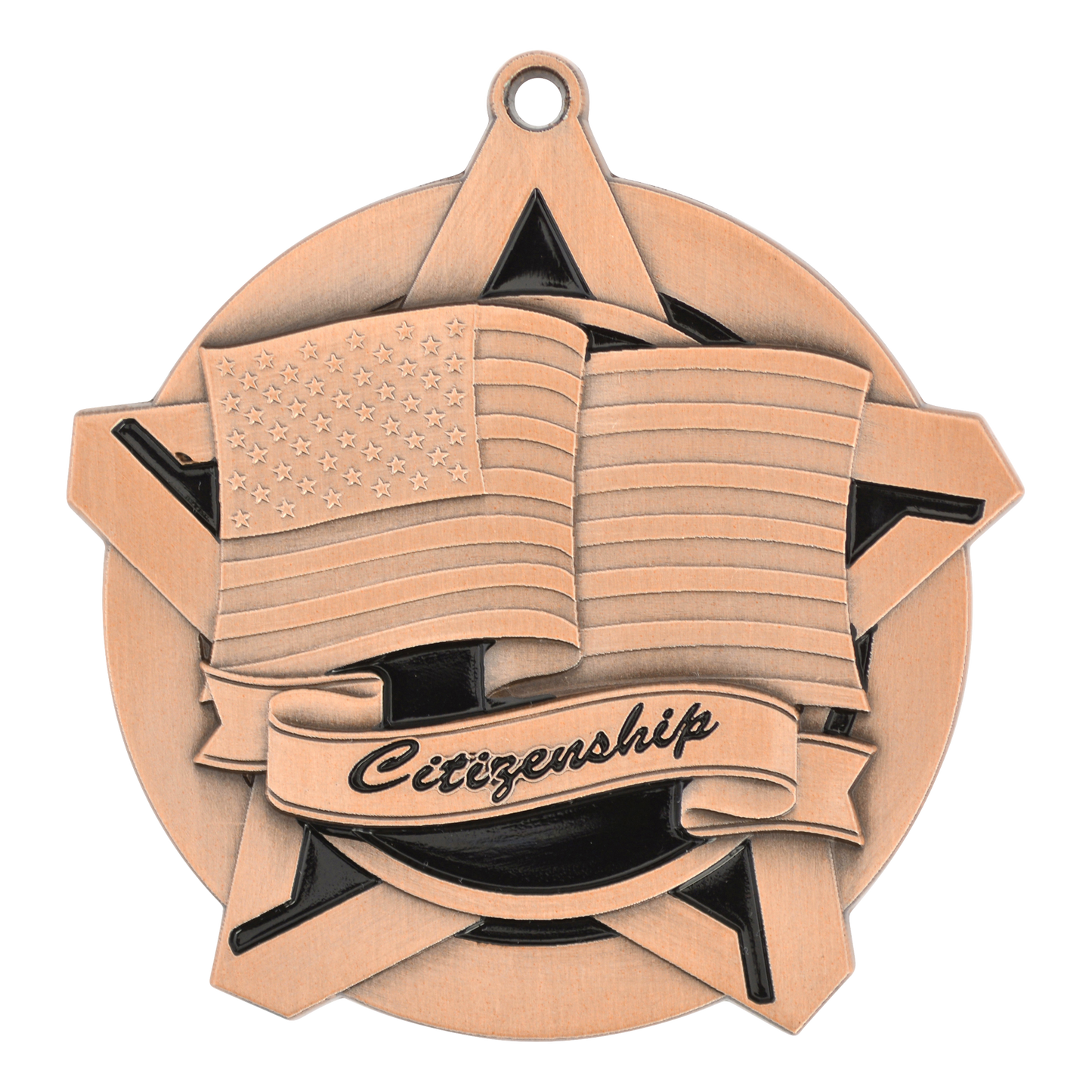 Super Star Citizenship Medal 2.25" / Bronze (Copper Tone)
