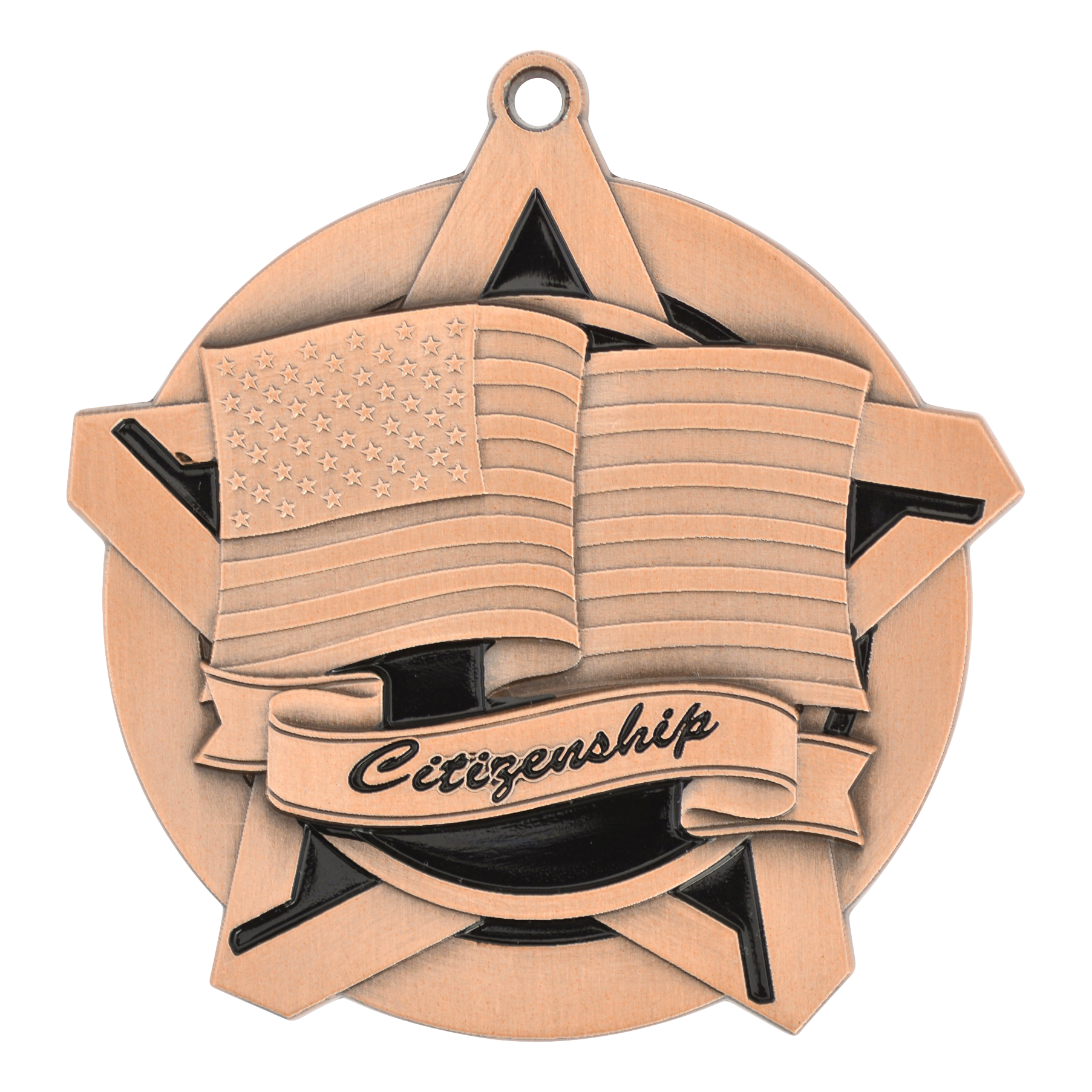 Super Star Citizenship Medal 2.25" / Bronze (Copper Tone)