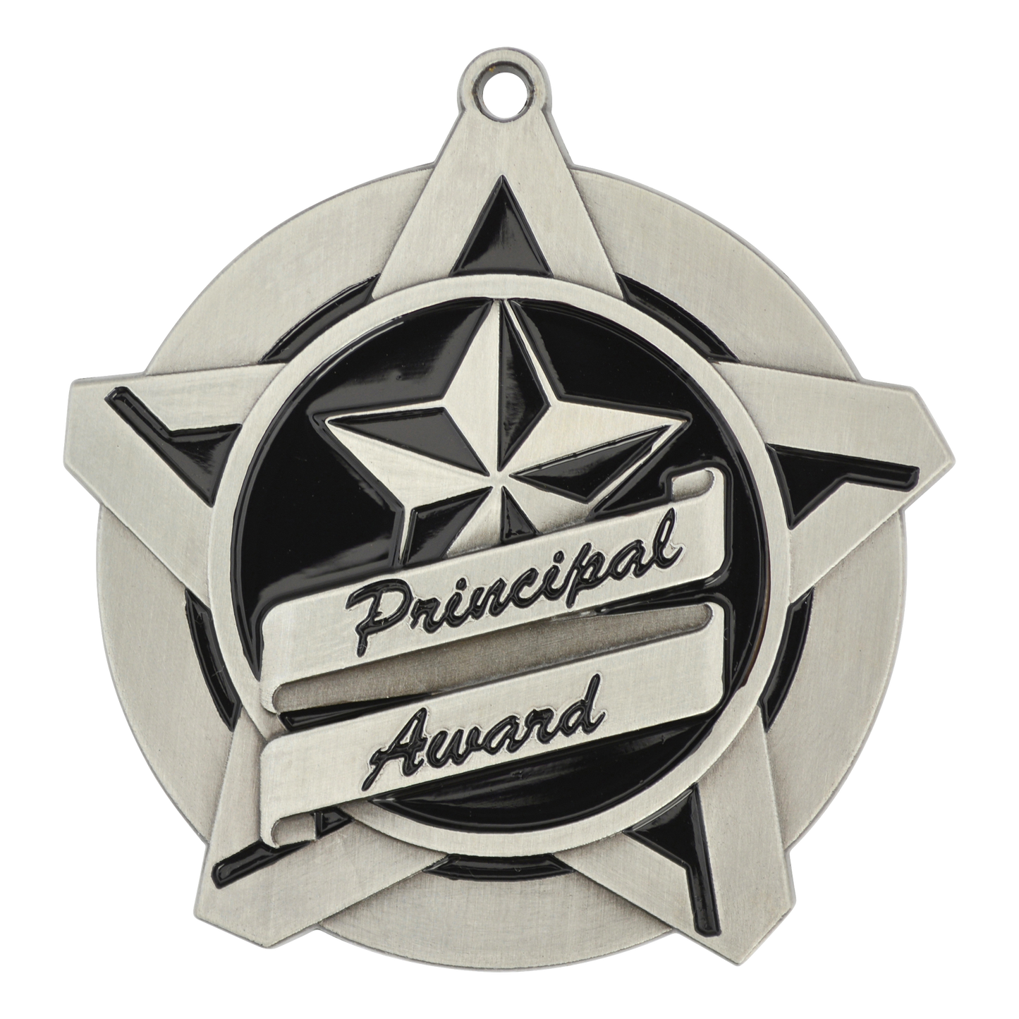 Super Star Principal Award Medal 2.25" / Silver