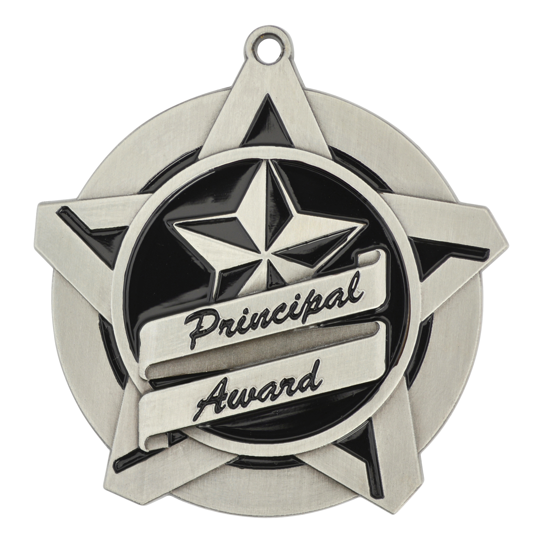 Super Star Principal Award Medal 2.25" / Silver