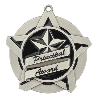 Super Star Principal Award Medal 2.25" / Silver
