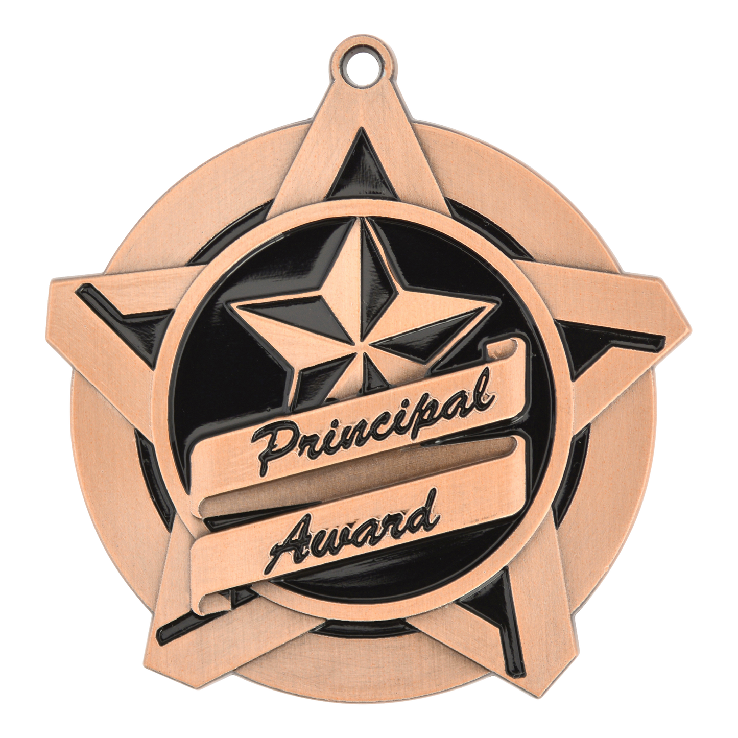 Super Star Principal Award Medal 2.25" / Bronze (Copper Tone)