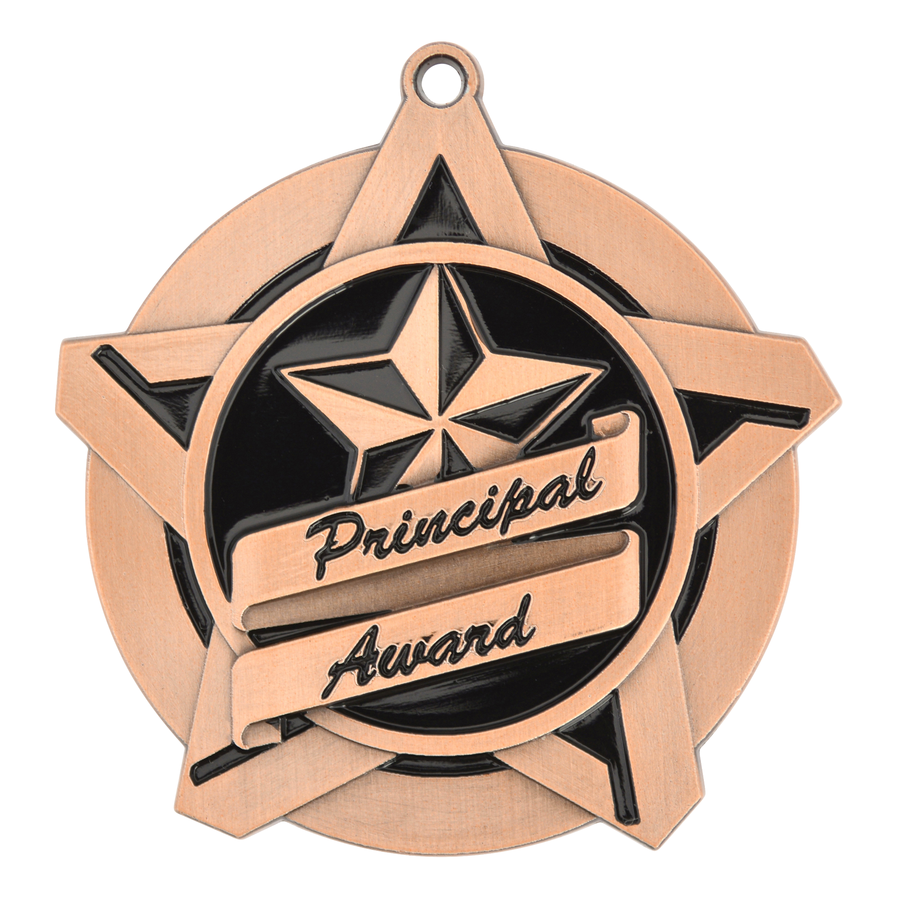 Super Star Principal Award Medal 2.25" / Bronze (Copper Tone)
