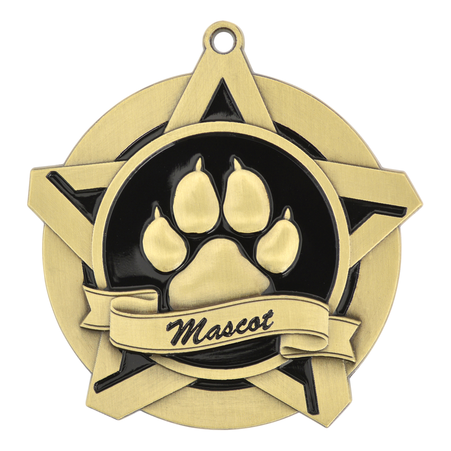 Super Star Mascot Medal 2.25" / Gold