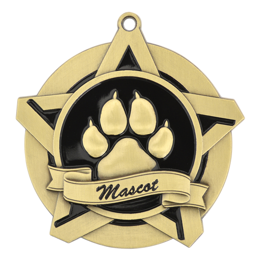 Super Star Mascot Medal 2.25" / Gold