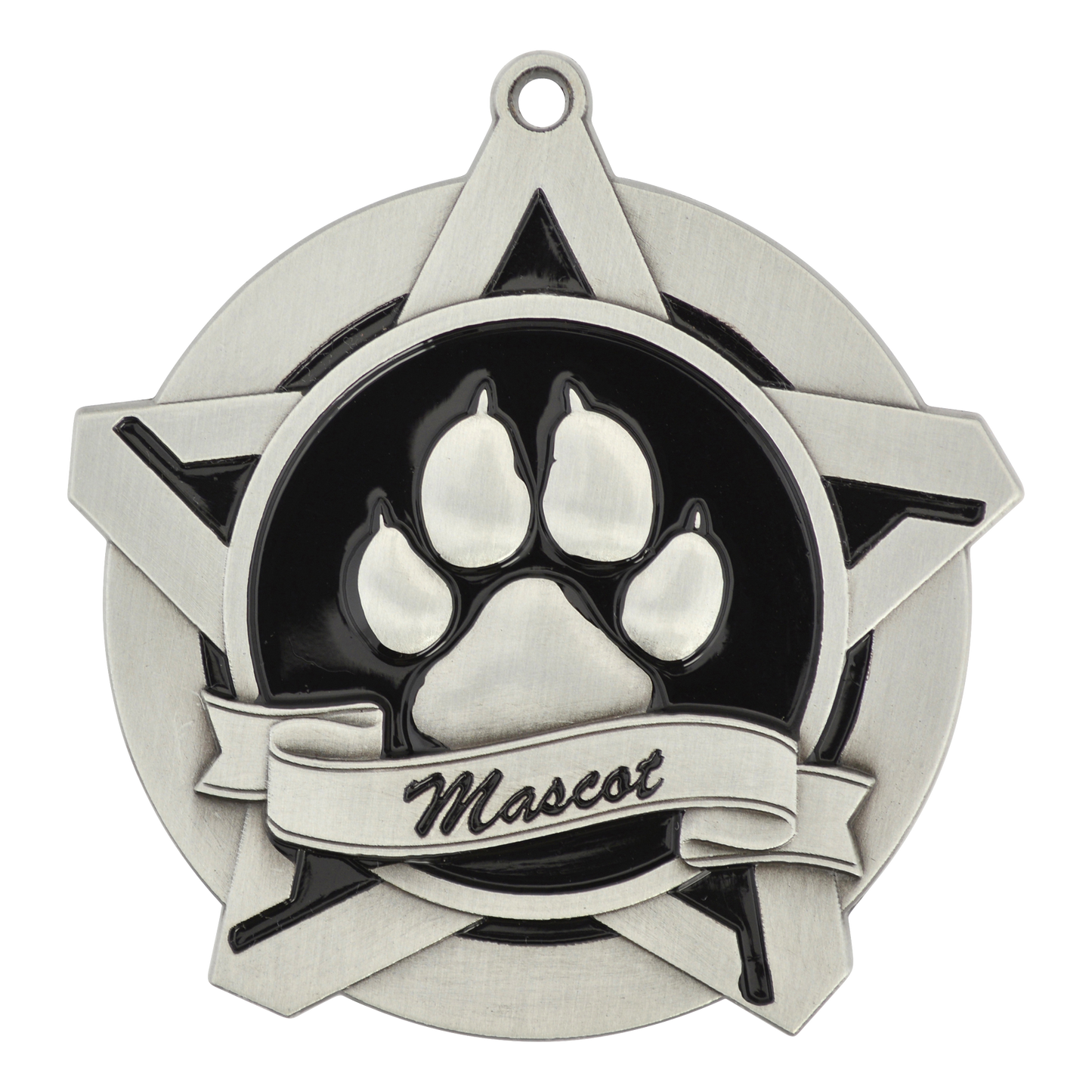 Super Star Mascot Medal 2.25" / Silver
