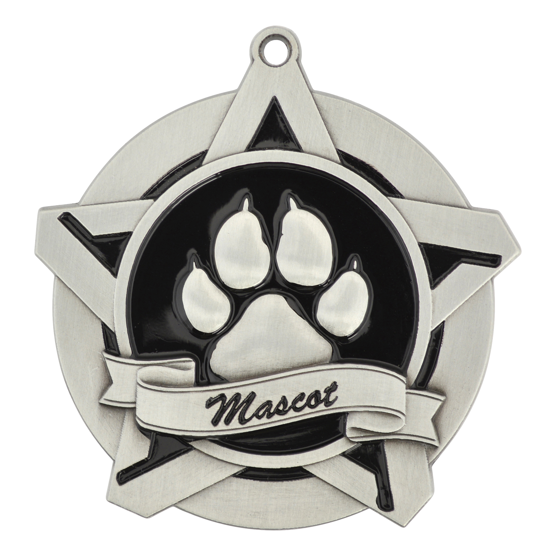 Super Star Mascot Medal 2.25" / Silver
