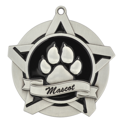 Super Star Mascot Medal 2.25" / Silver