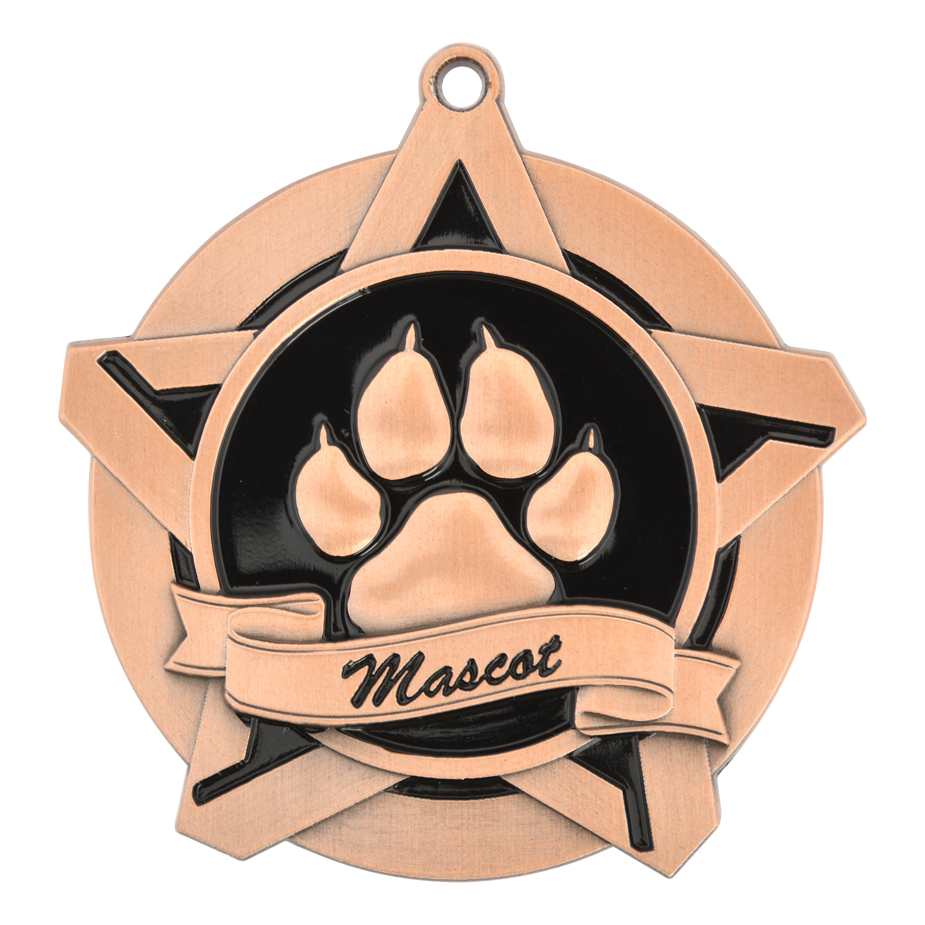 Super Star Mascot Medal 2.25" / Bronze (Copper Tone)