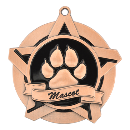 Super Star Mascot Medal 2.25" / Bronze (Copper Tone)